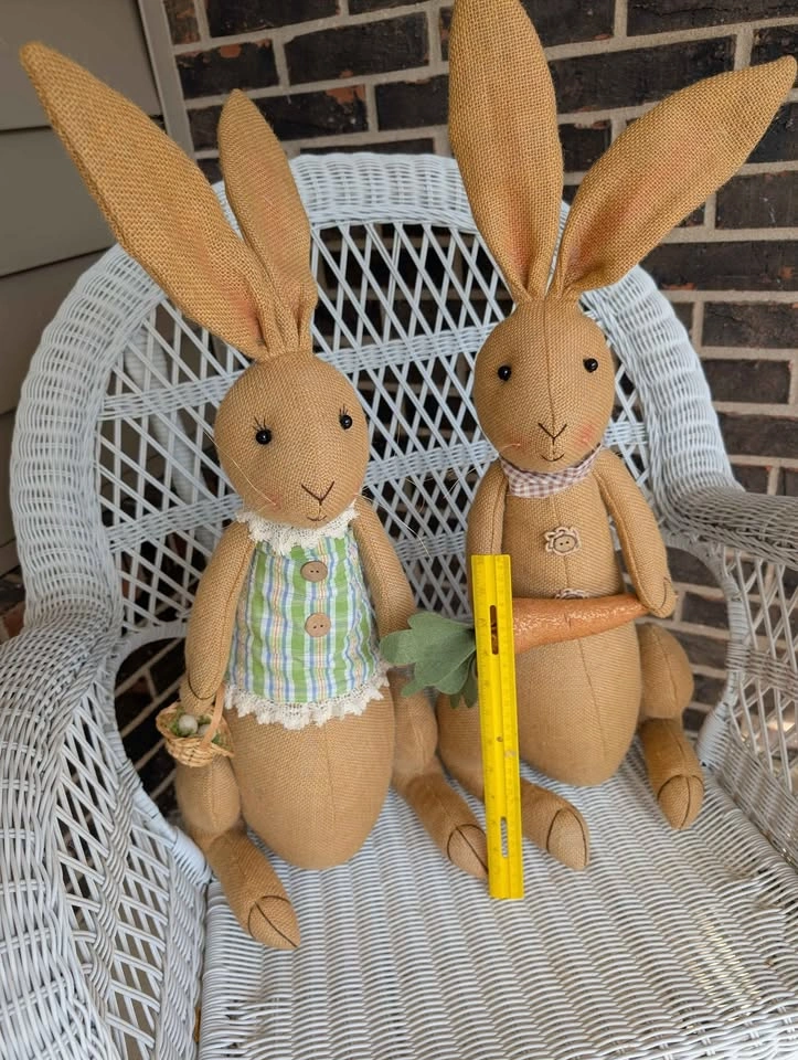 Pair of rabbit dolls. Mr & Mrs - 18 inches tall - photo 3