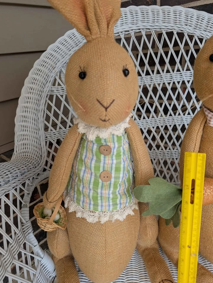 Pair of rabbit dolls. Mr & Mrs - 18 inches tall - photo 4