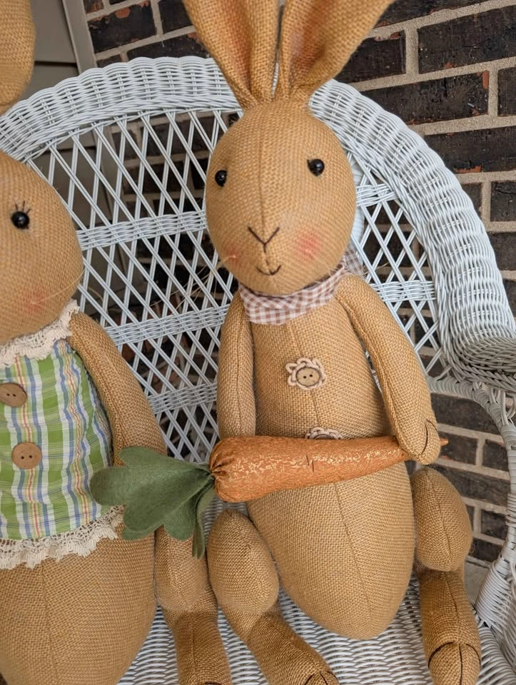 Pair of rabbit dolls. Mr & Mrs - 18 inches tall - photo 5