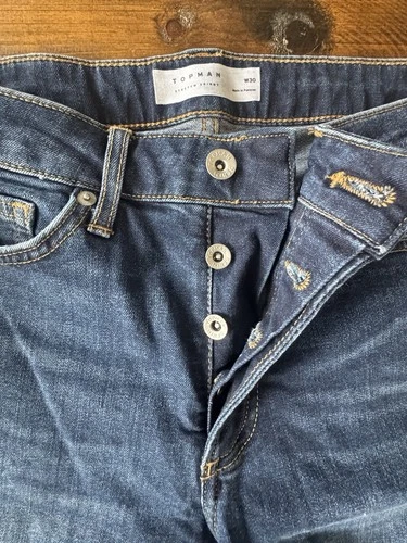 Topman Stretch Skinny Denim Shorts, Men’s, Waist 30 - photo 2