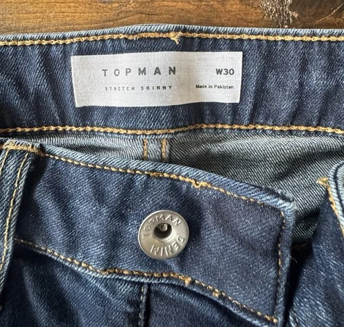 Topman Stretch Skinny Denim Shorts, Men’s, Waist 30 - photo 3