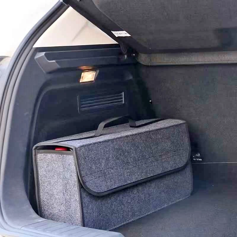 Car Trunk Storage Organizer Box – Folding Felt Storage with Lid
