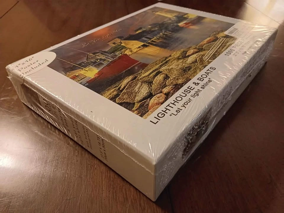 1000 Piece Puzzle + Poster (11"x16") BRAND NEW Lighthouse & Boat - photo 5