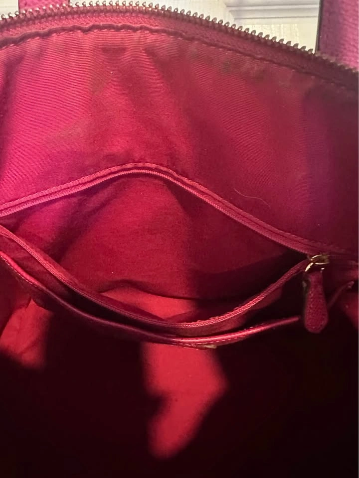 Coach Crossgrain Pleat Tote - Cranberry Leather - photo 5