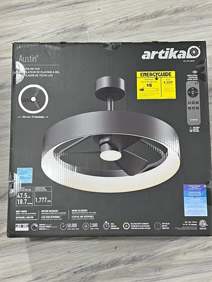 Artika Austin LED Ceiling Fan with Light – New, Open Box