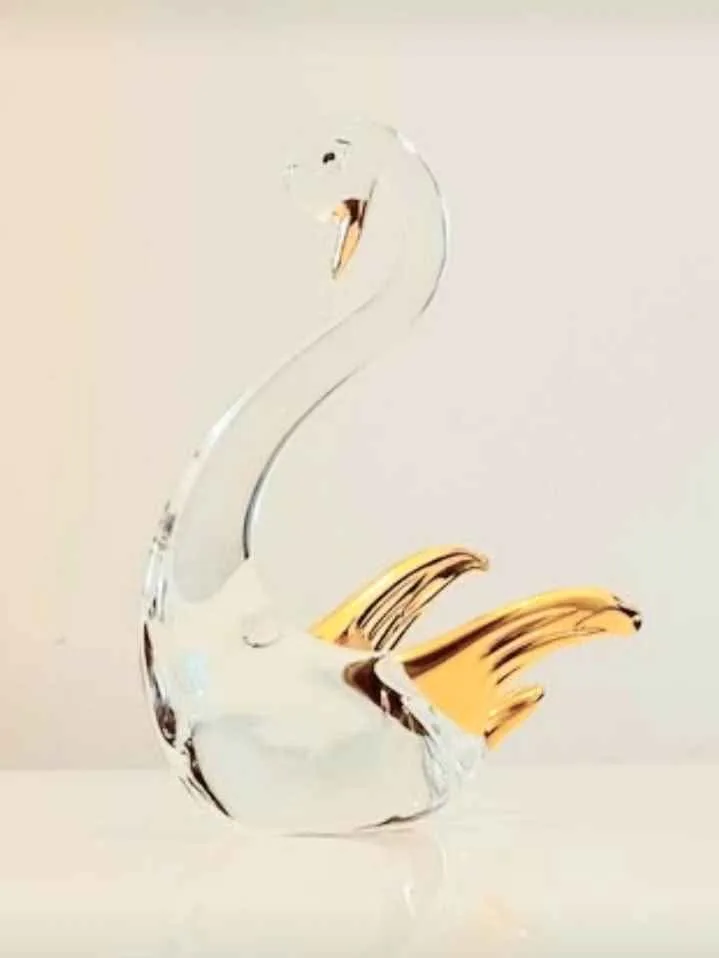 Vtg.Rare Italian Venice 24 Kt Gold Swan Sculpture image indicator(2)