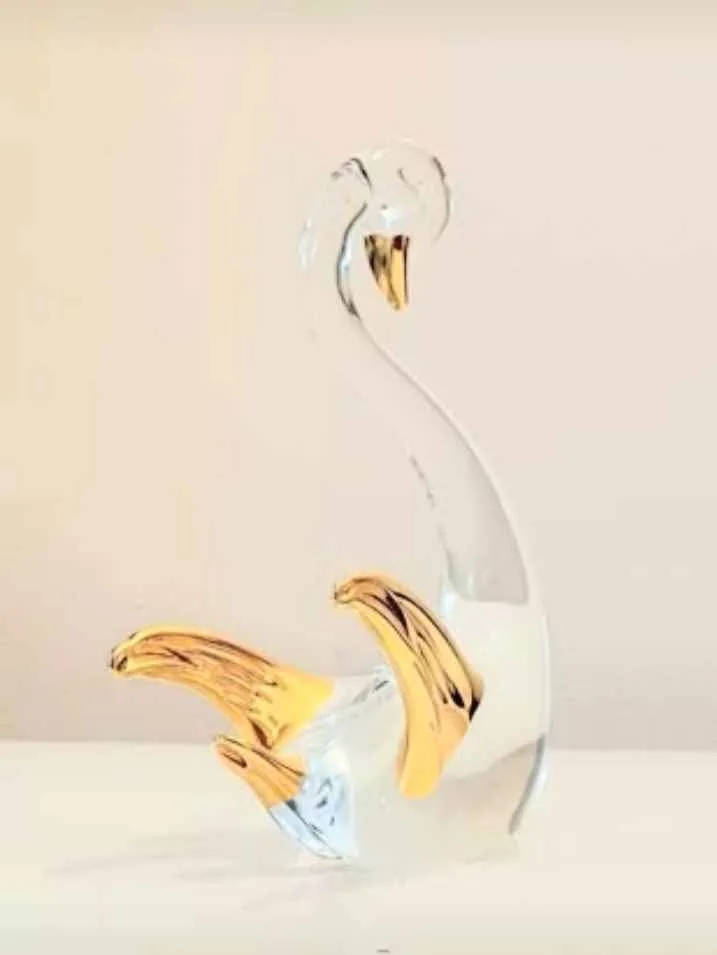 Vtg.Rare Italian Venice 24 Kt Gold Swan Sculpture image indicator(3)