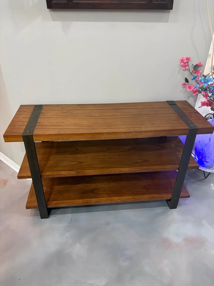 Solid Wood Console Table / TV Stand | 3-Tier Storage | Modern In - photo 2