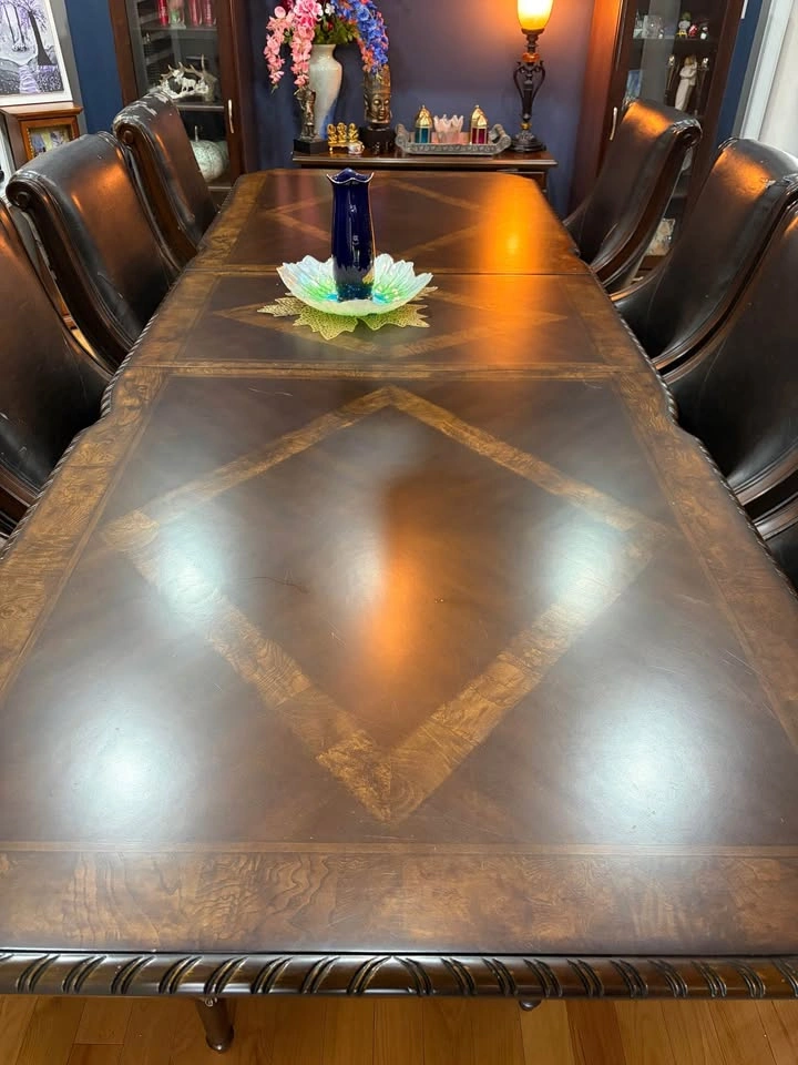 Solid Teak Wood Dining Table (10 Ft Extendable) + Chairs - photo 2