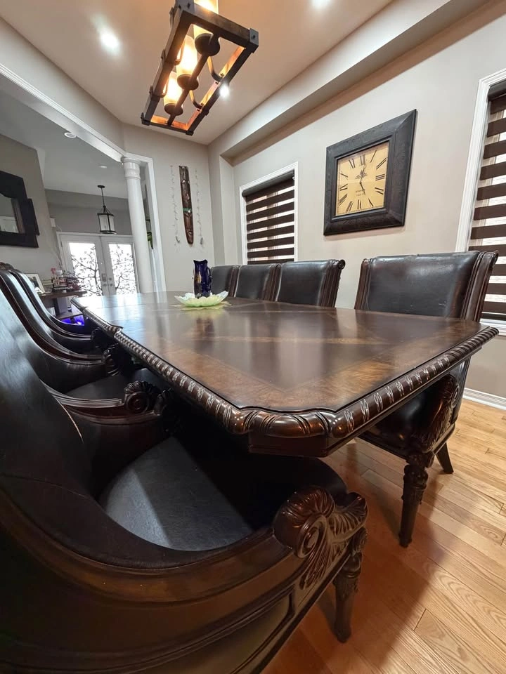 Solid Teak Wood Dining Table (10 Ft Extendable) + Chairs - photo 4