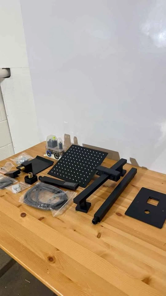 Rainfall Shower System 12 Inch High Pressure Matte Black, New - photo 2