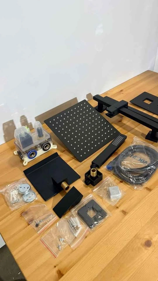Rainfall Shower System 12 Inch High Pressure Matte Black, New - photo 3