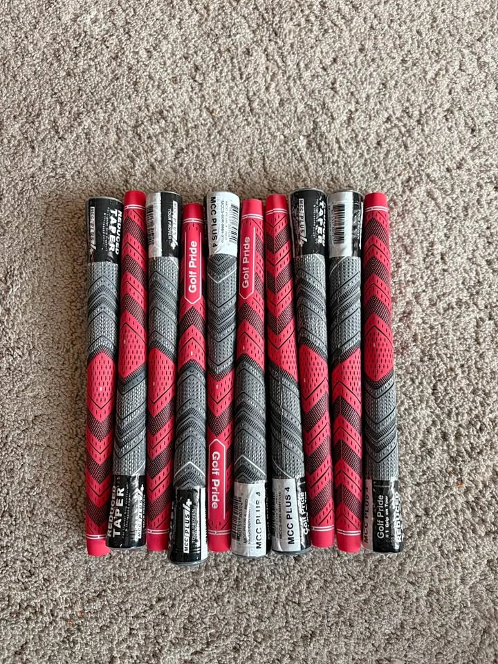 MCC Plus 4 Red Midsize Golf Grips - INCLUDES INSTALL