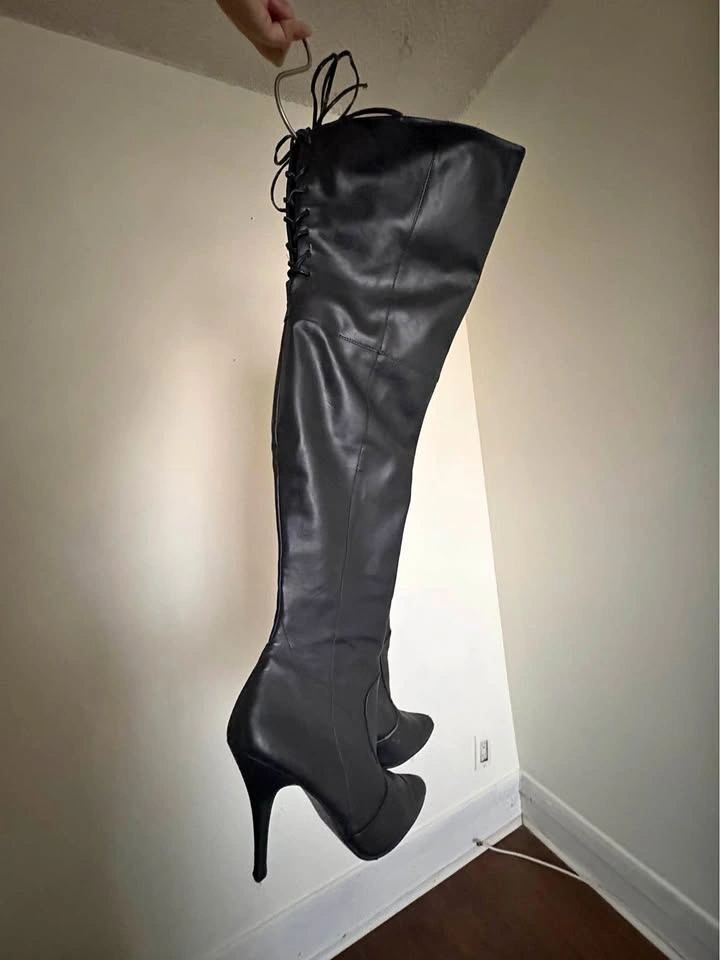 Leather Thigh High Boots