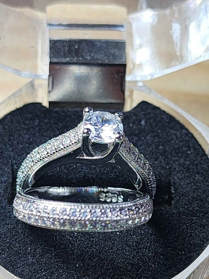 S925 Engagement ring w/ band - photo 2