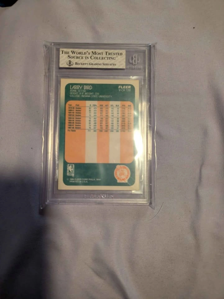 Larry Bird 1988-89 Fleer #9 Graded BGS 8 (NM-MT) - photo 2