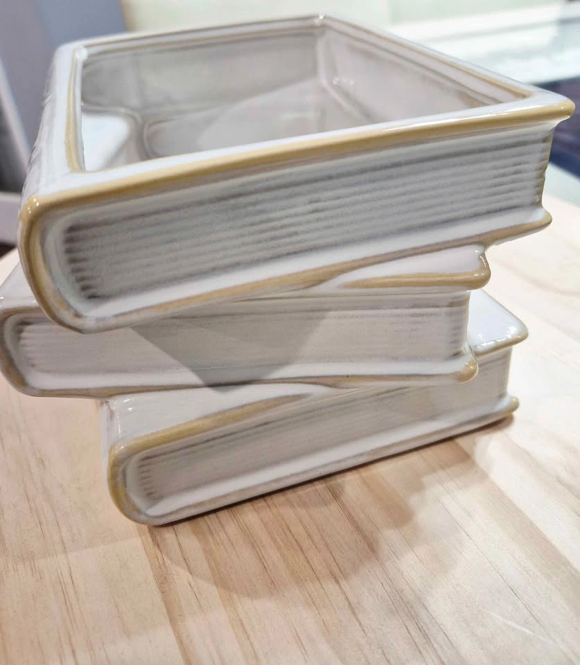 Ceramic Stacked Book Planter with Drainage Hole - photo 5