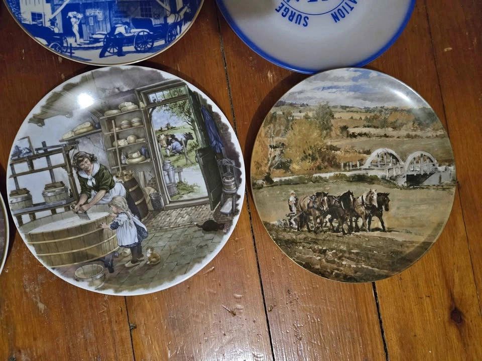 Collector plates with farm scenes
