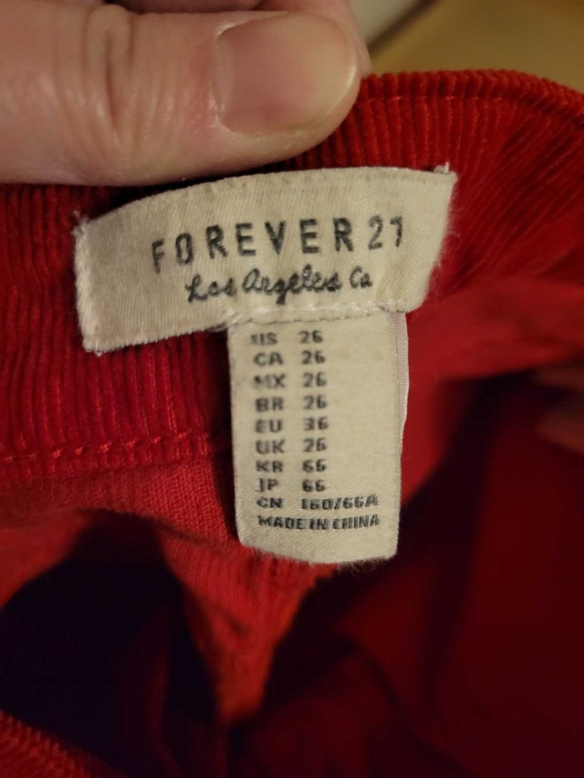 Forever 21 Red Corduroy Shorts - Size XS - photo 2