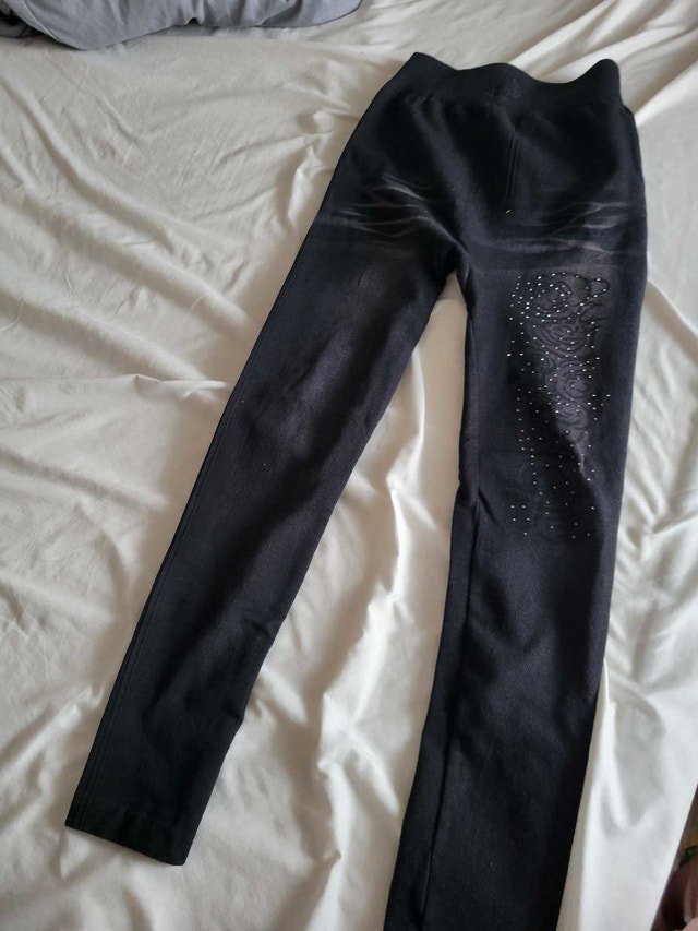 Black Leggings with Rhinestones