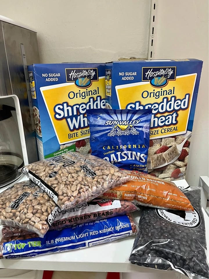Cereal, beans, brown rice and raisins - Never opened