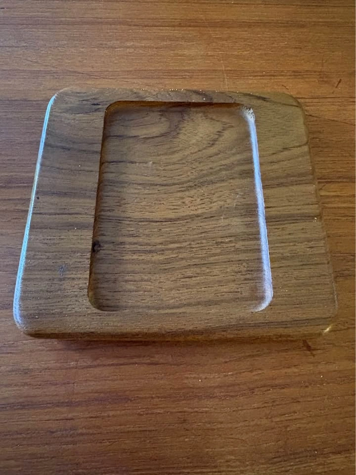 Vintage 1960s Digsmed Denmark Teak Display Tray & Lime Candle Ho - photo 2