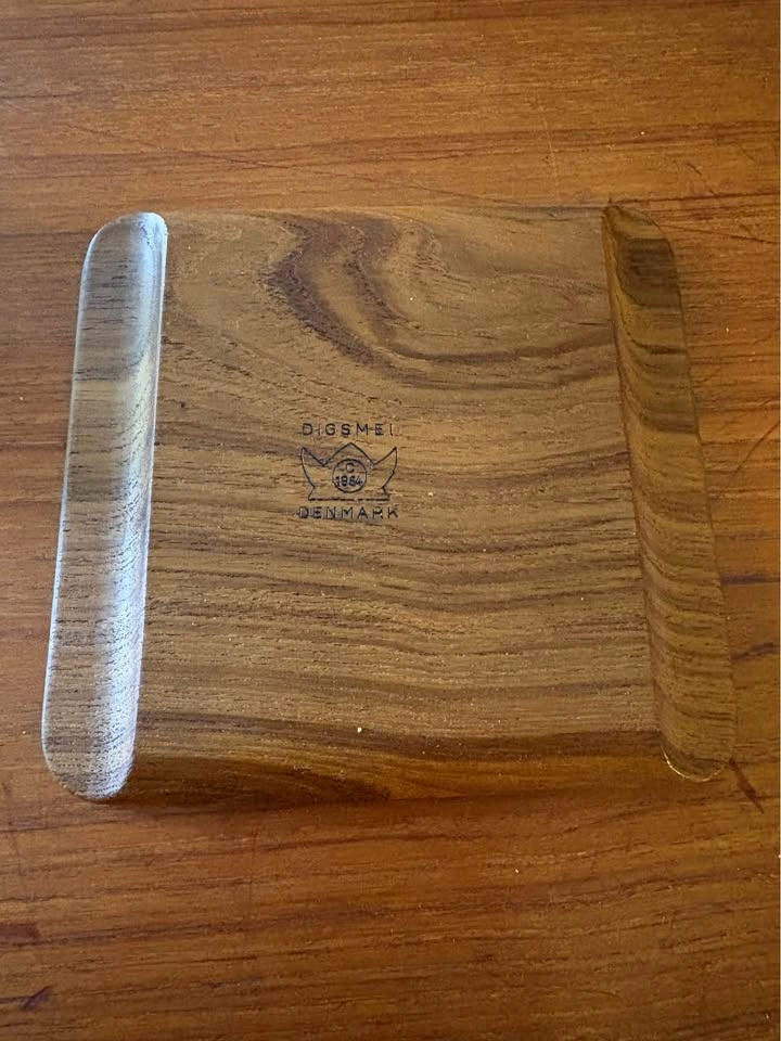 Vintage 1960s Digsmed Denmark Teak Display Tray & Lime Candle Ho - photo 4
