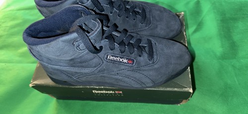 Vintage Reebok Classic Freestyle Hi Top Sneakers Red Double Stra
