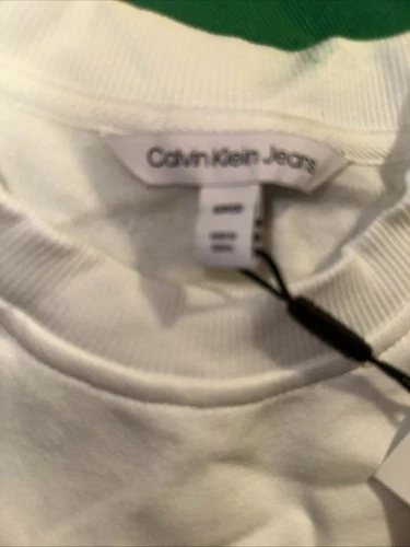 CALVIN KLEIN MEN'S White LONG SLEEVE SWEATSHIRT SIZE Small BIG L - photo 3