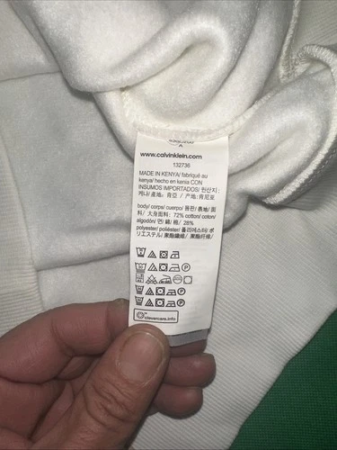 CALVIN KLEIN MEN'S White LONG SLEEVE SWEATSHIRT SIZE Small BIG L - photo 4