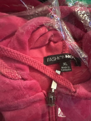 Fashion Nova Velour Track Suit Set Hot Pink Size L New - photo 4