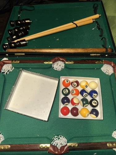 Vintage Table Top Pool Table with Case