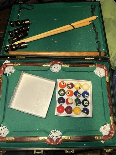 Vintage Table Top Pool Table with Case - photo 4