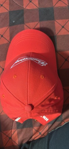 Vintage Budweiser Beer Baseball Cap Hat Red "Merrimack, NH" - photo 3