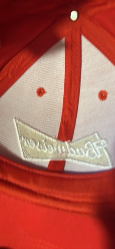 Vintage Budweiser Beer Baseball Cap Hat Red "Merrimack, NH" - photo 4