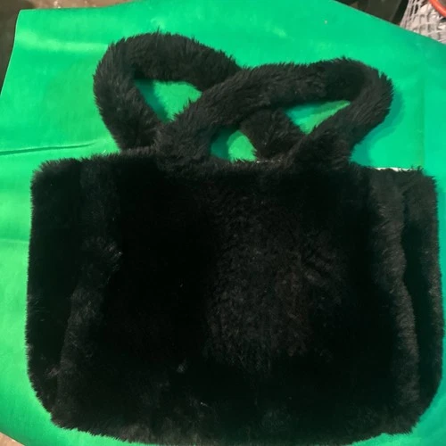 Large Plush Fluffy Checkerboard Tote Bag - photo 5