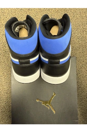 Air Jordan 1 Mid Men's Size 12 White Black Racer Blue 554724-140 - photo 3