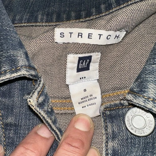 Gap Denim Jacket Womens Small Blue Stretch Button Front Trucker - photo 2