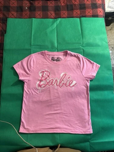 Preowned Great Condition Barbie Pink Logo Graphic Junior's Shirt