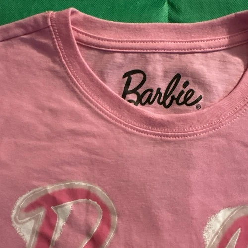 Preowned Great Condition Barbie Pink Logo Graphic Junior's Shirt - photo 2