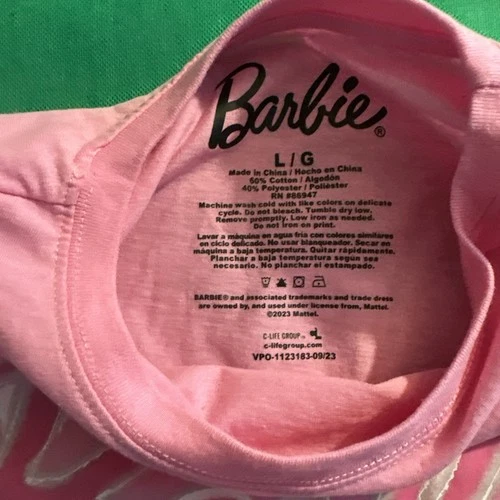 Preowned Great Condition Barbie Pink Logo Graphic Junior's Shirt - photo 3