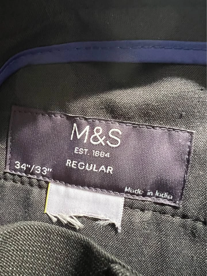 M&S COLLECTION Regular Fit Dress Pants Mens Size 34x33 Black - photo 2