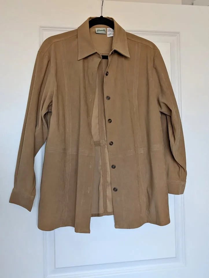 Penmans Beige/Tan Button Up Top, Perfect Fall Colour. Unisex thumbnail