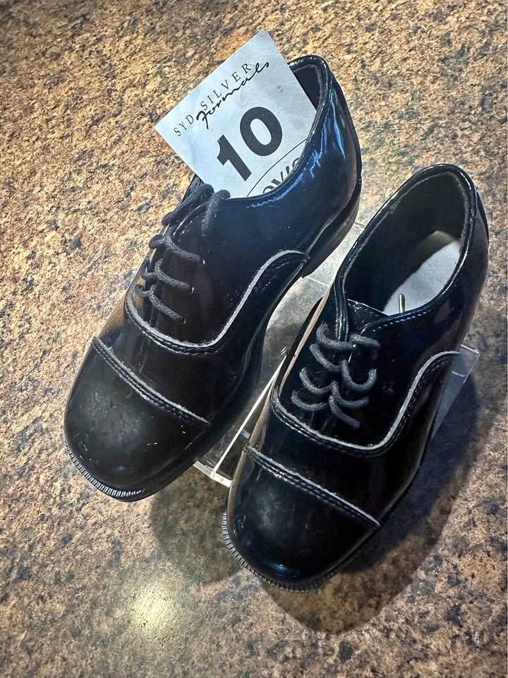 Syd Silver Formals Black Patent Leather Dress Shoes Size 10 Boys