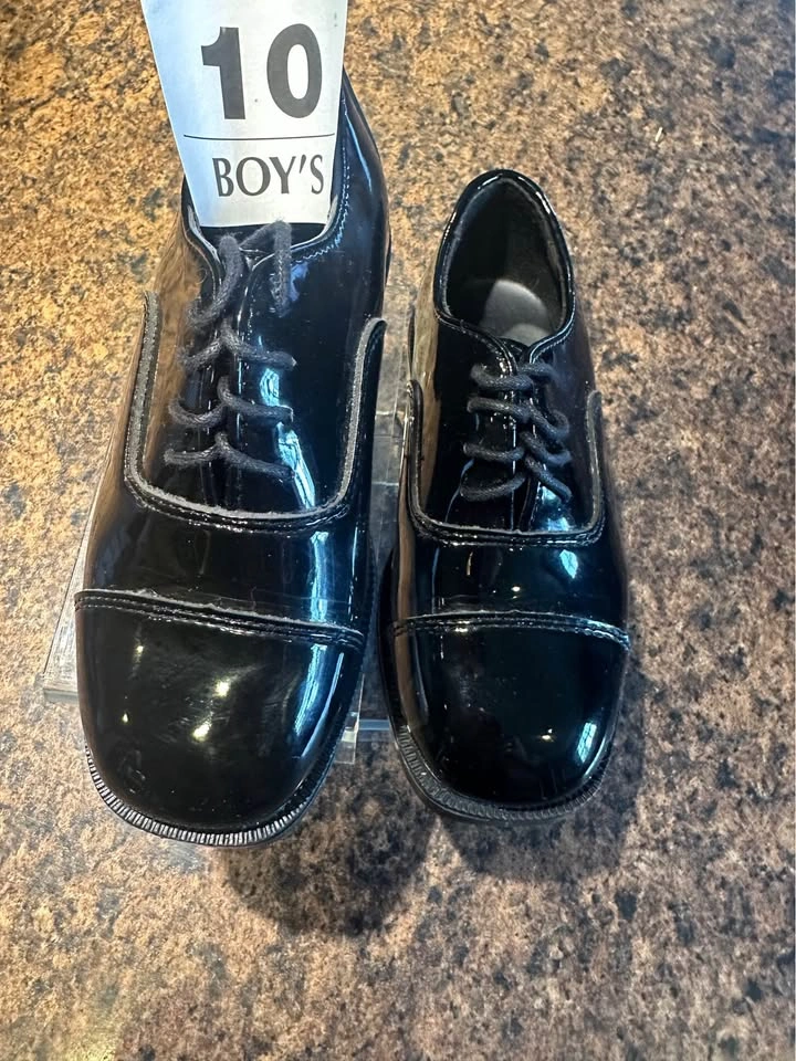 Syd Silver Formals Black Patent Leather Dress Shoes Size 10 Boys - photo 5