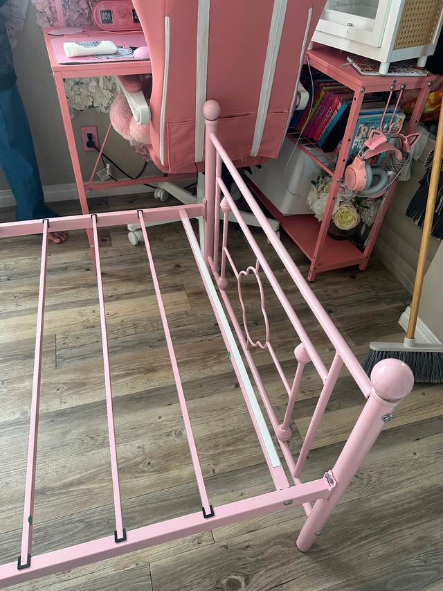 Light Pink Twin Bed Frame - photo 2
