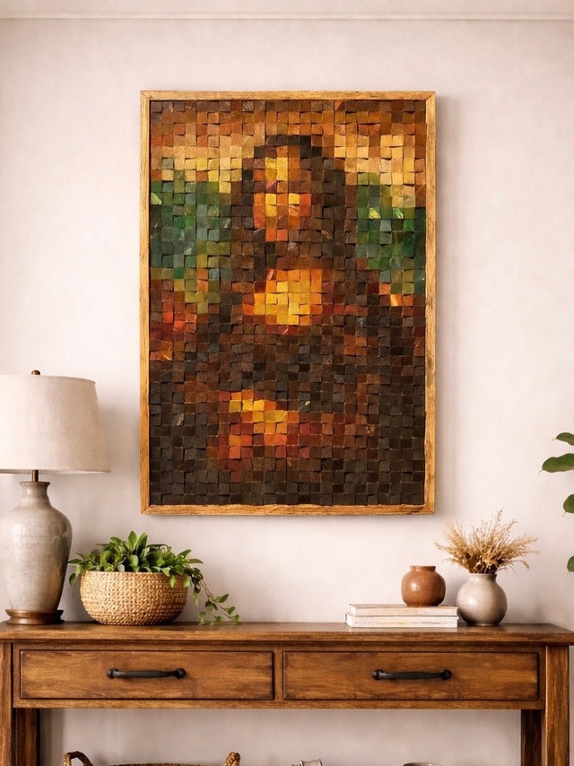 MONA LISA - WOOD PIXEL ART