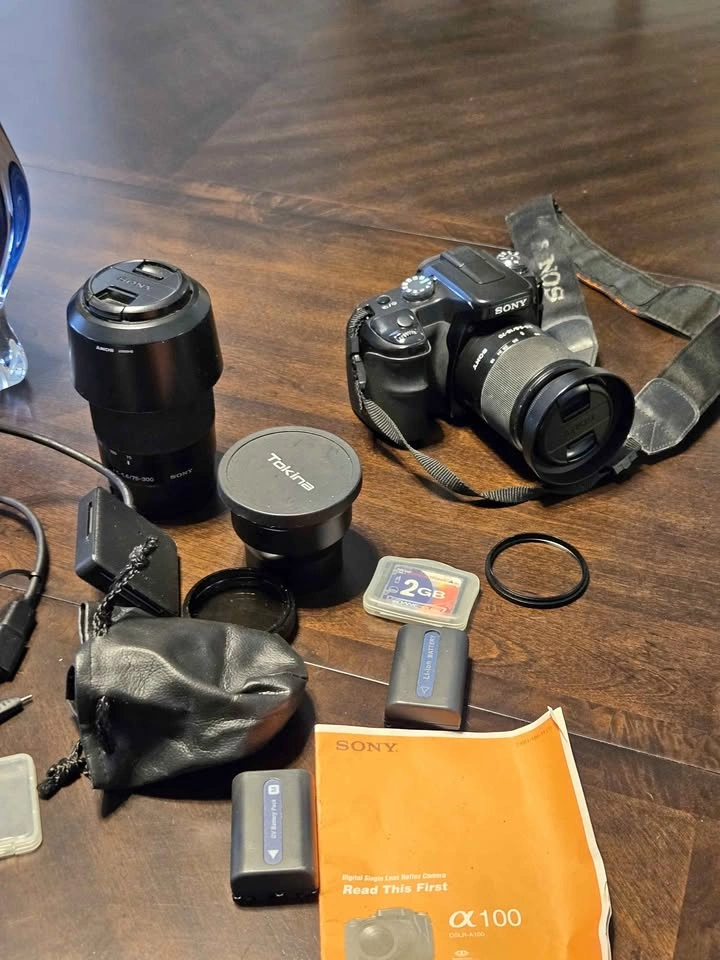 Sony Alpha A100 DSLR Camera Kit w/ 2 Lenses