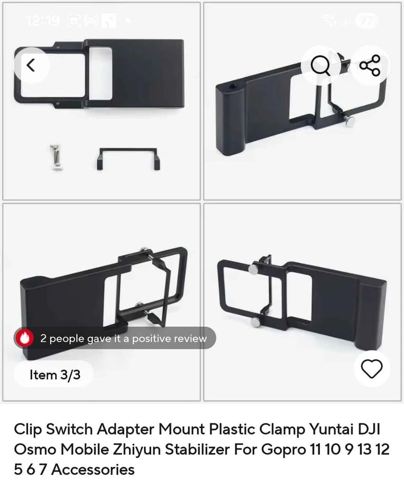 GoPro Mount for DJI Osmo Gimbal (Not for 12/13) - photo 3