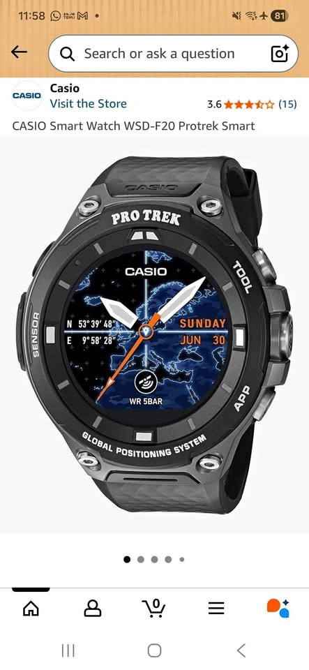 Casio Pro Trek Smart Outdoor WSD-F20 Smart Watch